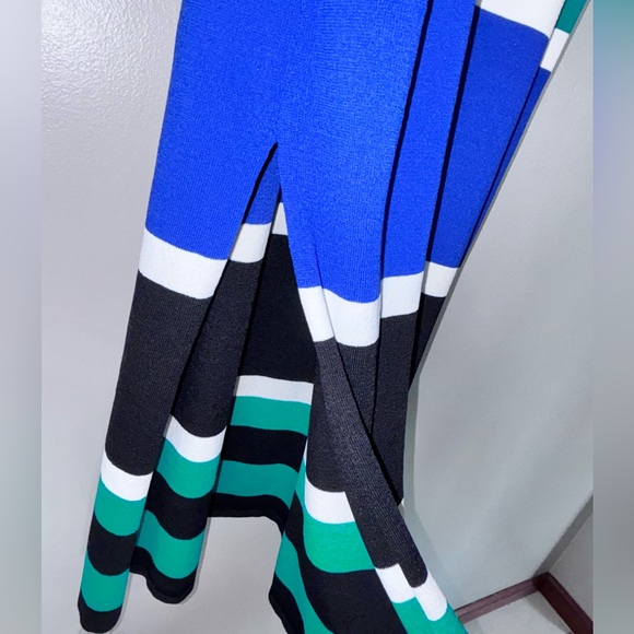 The Drop Women's Gabriela High Neck Cut-in A-line Side-Slit Maxi Sweater Dress M - Picture 7 of 8